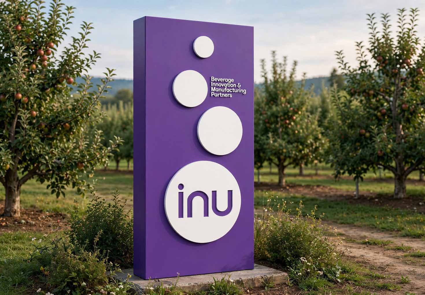 Concept render of an inu sign in an orchard